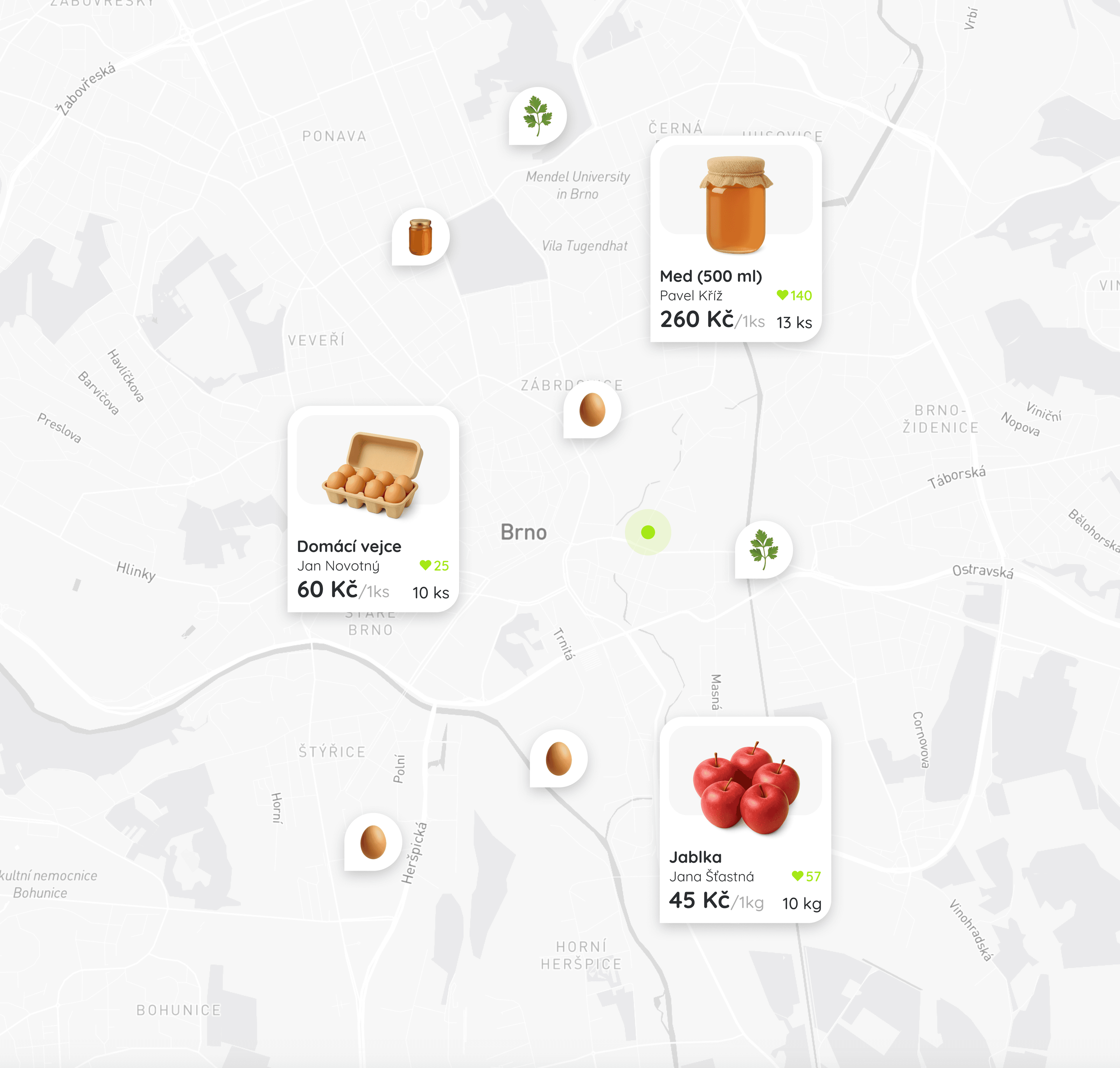 Mapa nabídek Čerstvého Trhu